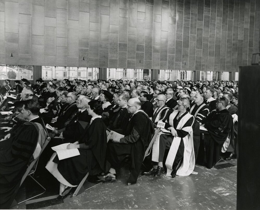 Centenary ceremony in Wilson Hall, University of Melbourne, August 1956.