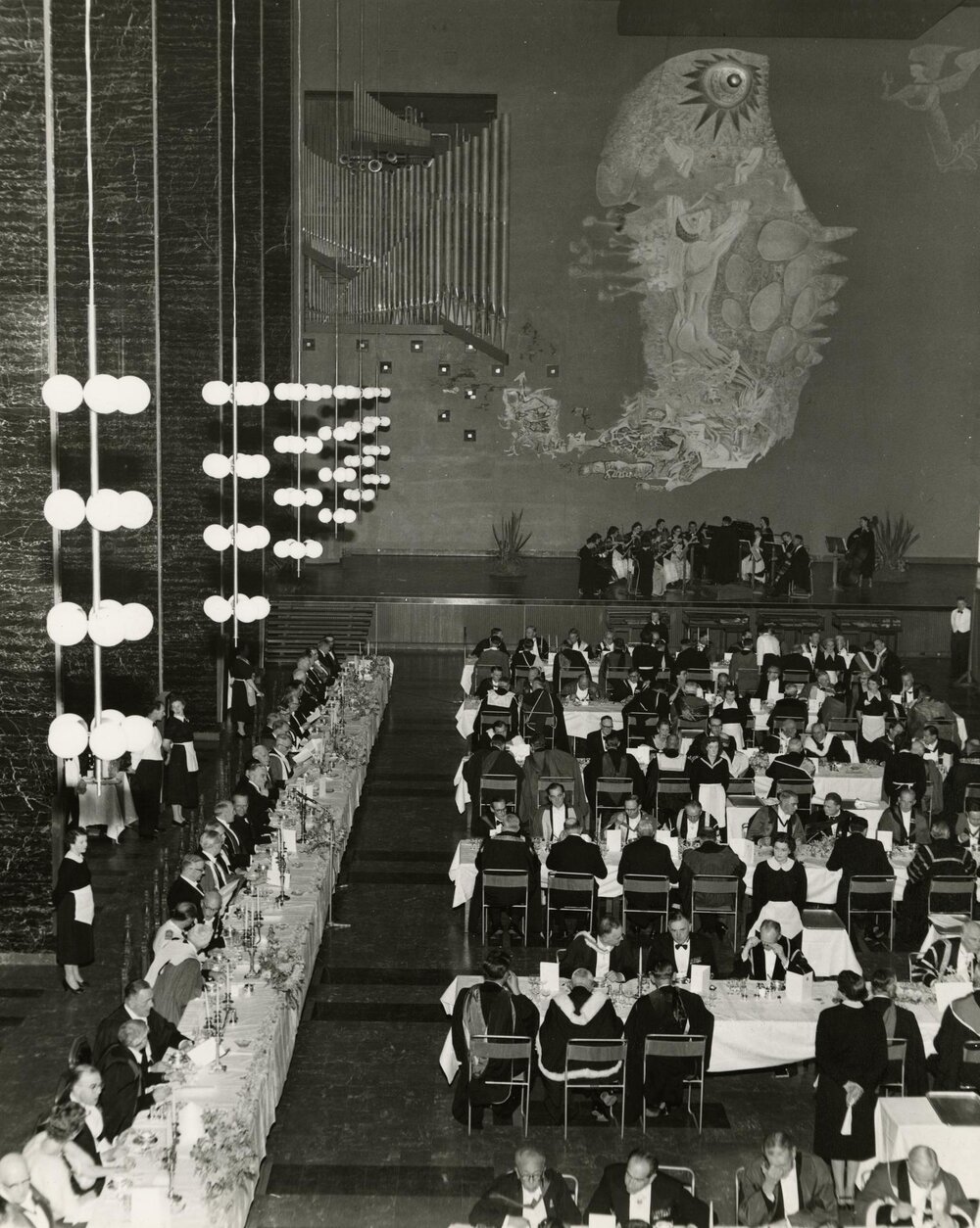 Centenary dinner in Wilson Hall, University of Melbourne, August 1956.