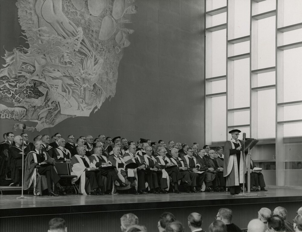 Ceremony during Centenary celebrations, University of Melbourne, August 1956.