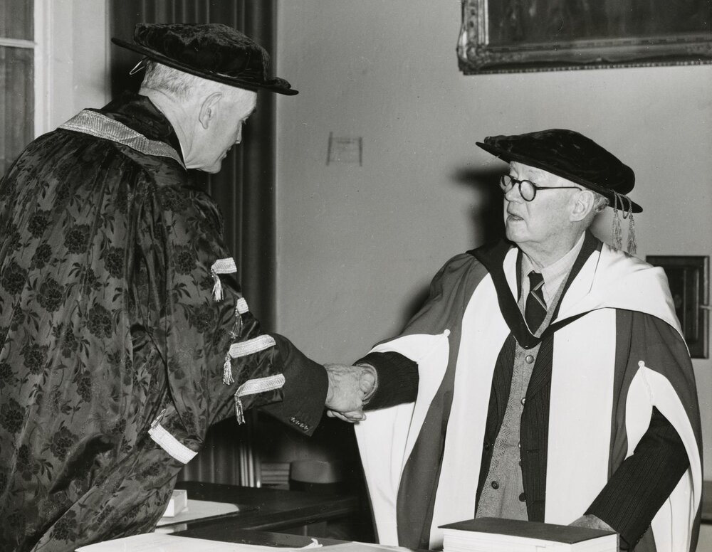 Conferring of honorary LL.D. degree on Dr. Rowden White, University of Melbourne, 1 October 1962.