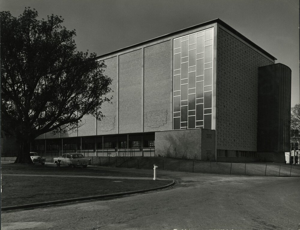 Exterior of Wilson Hall from south, University of Melbourne, circa 1956.
