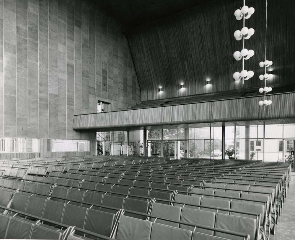 Interior of Wilson Hall, University of Melbourne, circa 1956.