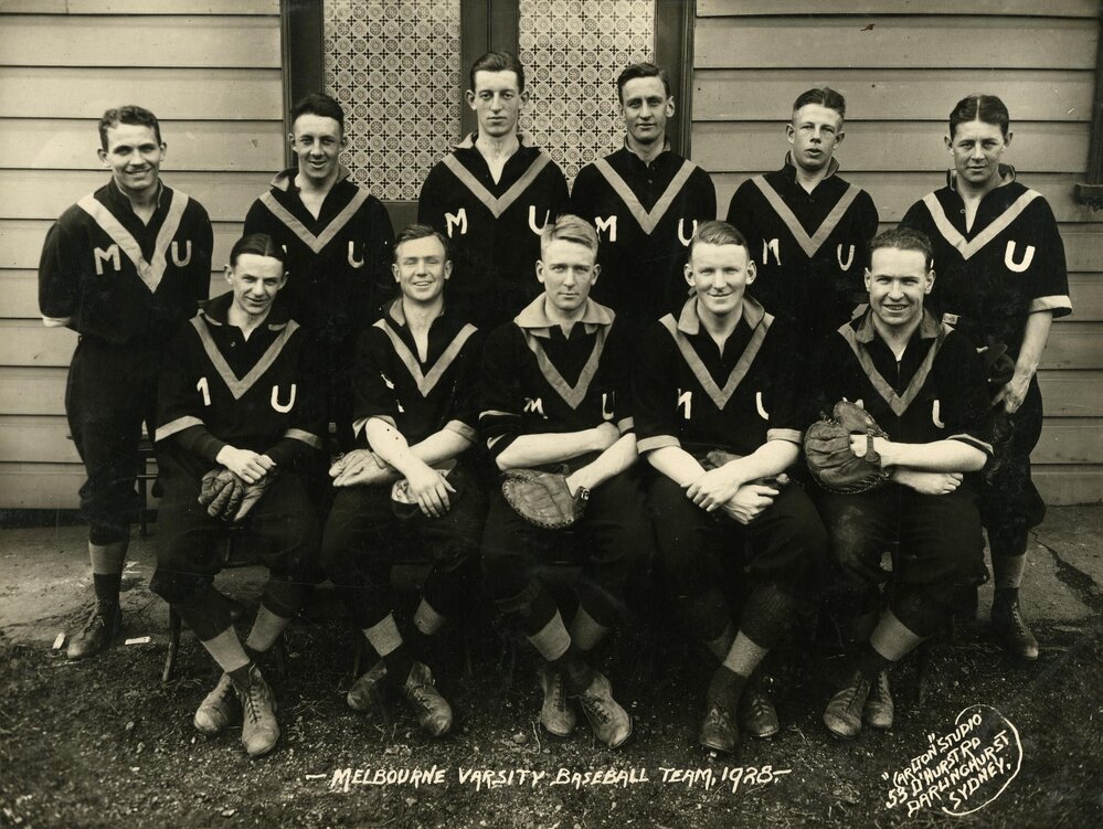 Melbourne Varsity baseball team, Adelaide, 1927.
