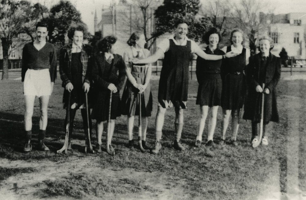 Men v. Women Chemistry Hockey Match, University of Melbourne, 1942.