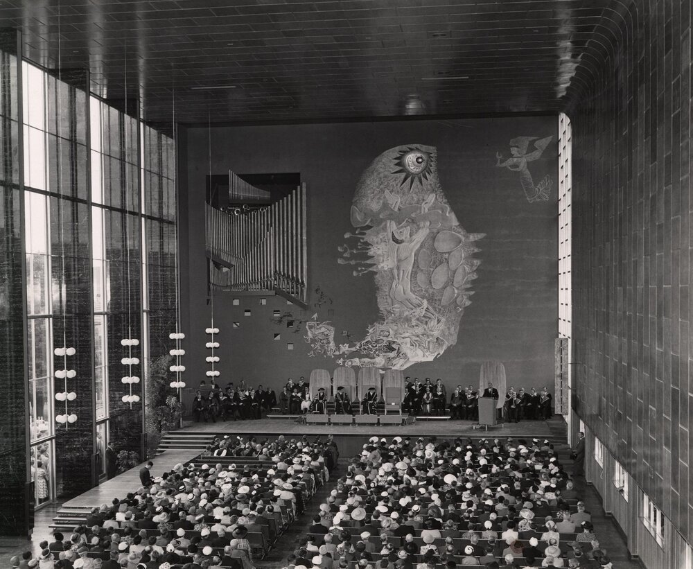 Opening of the new Wilson Hall from balcony, University of Melbourne, 22 March 1956.