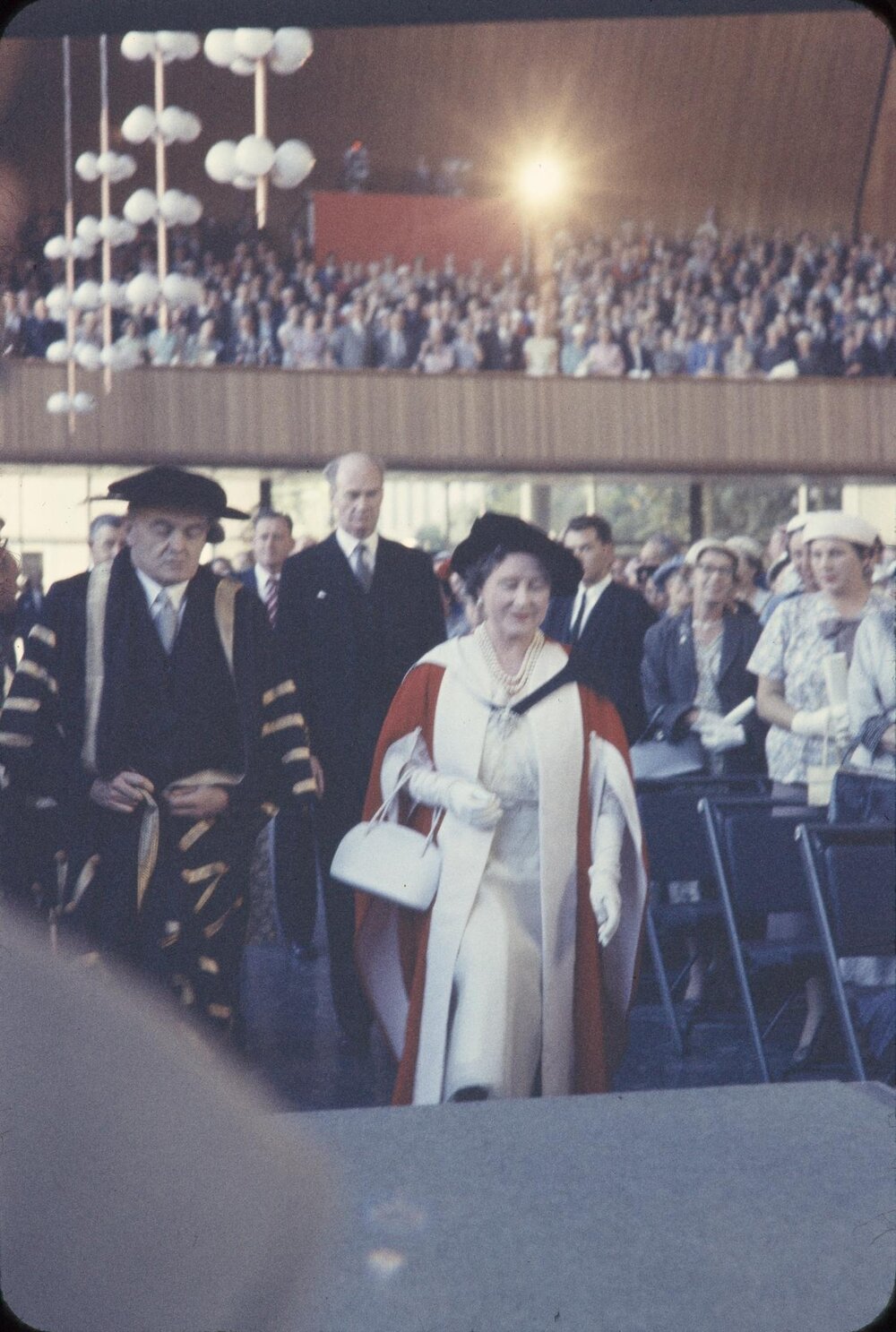 Queen Mother visiting University of Melbourne, March 1958.