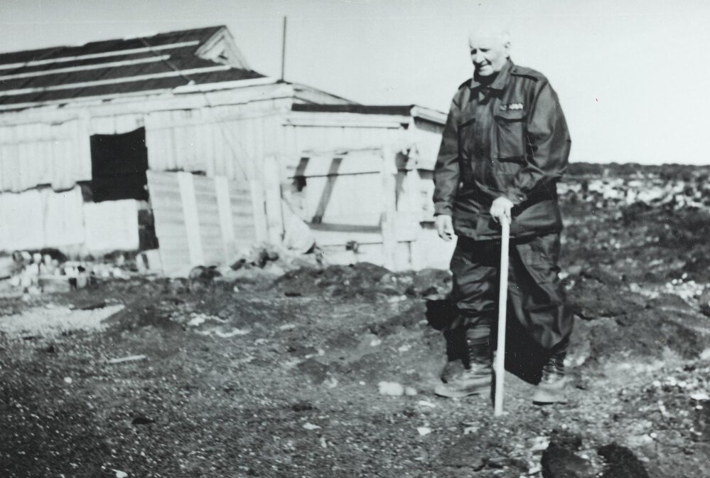 Sir Raymond Priestley in Antarctica, January 1959.