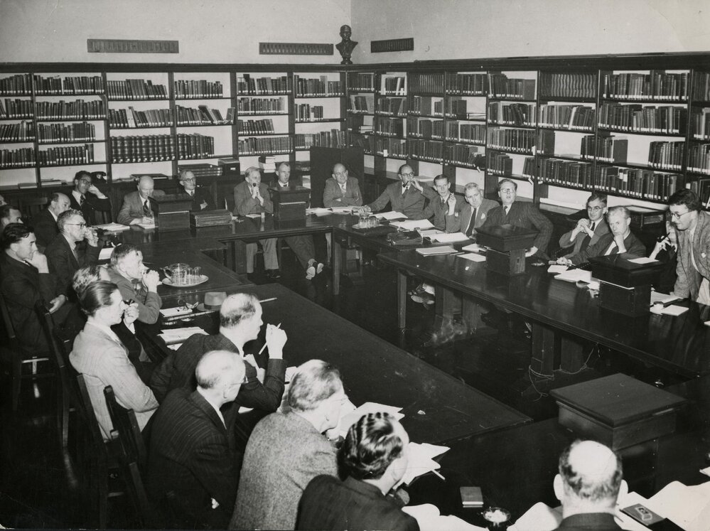 Social Sciences Advisory Committee, Canberra University College, circa April 1948.