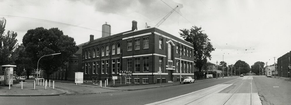 Swanston Street, looking north-west from outside Monash Road entrance, circa 1971-1972.