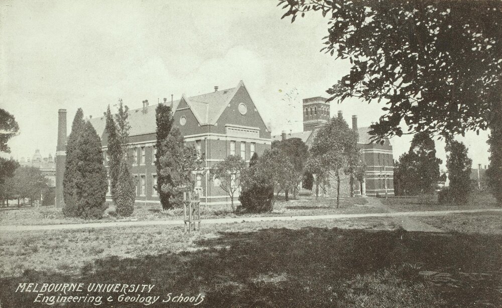 View of Engineering and Geology schools, University of Melbourne, circa 1910.