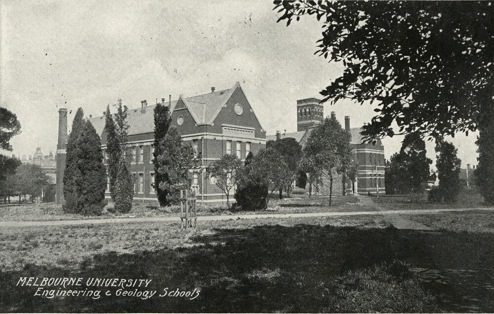 View of Engineering and Geology schools, University of Melbourne, circa 1910.