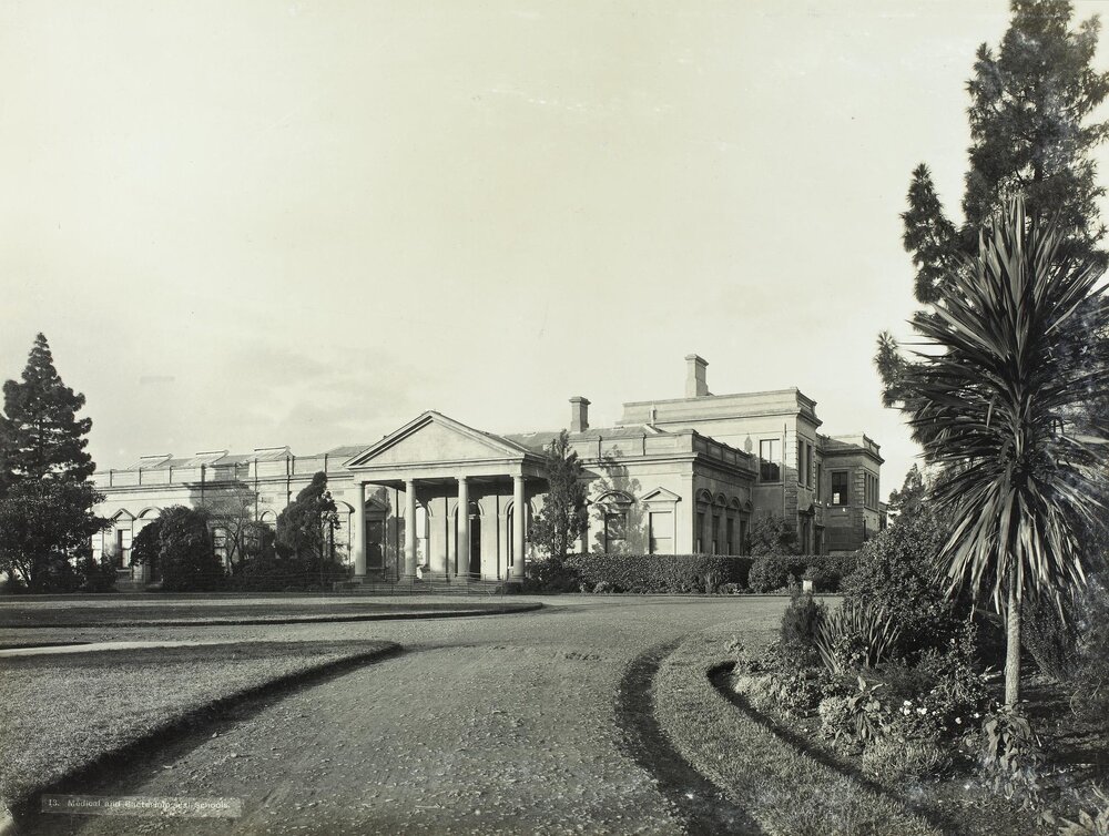 View of old Medical School, University of Melbourne, circa 1901.