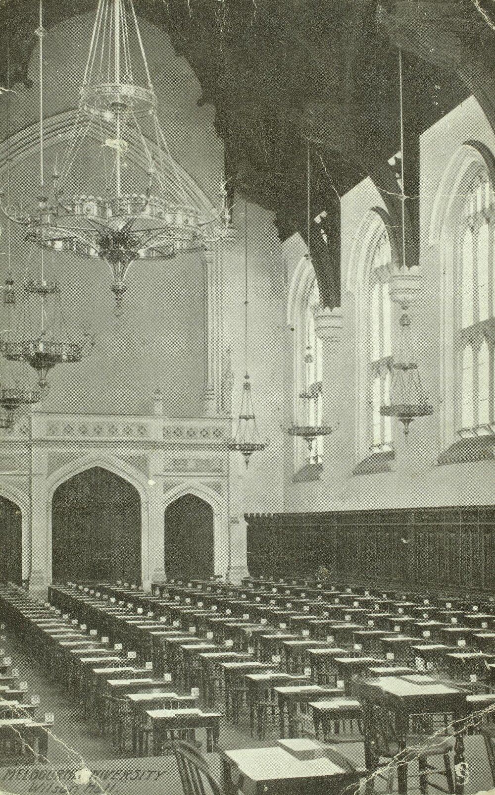 Wilson Hall setup for examinations, University of Melbourne.