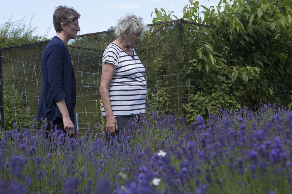 [Greer and Katrina Dean with lavendar]