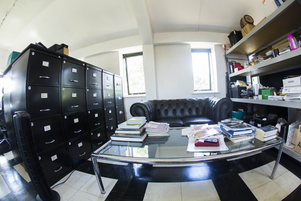[Office interior]