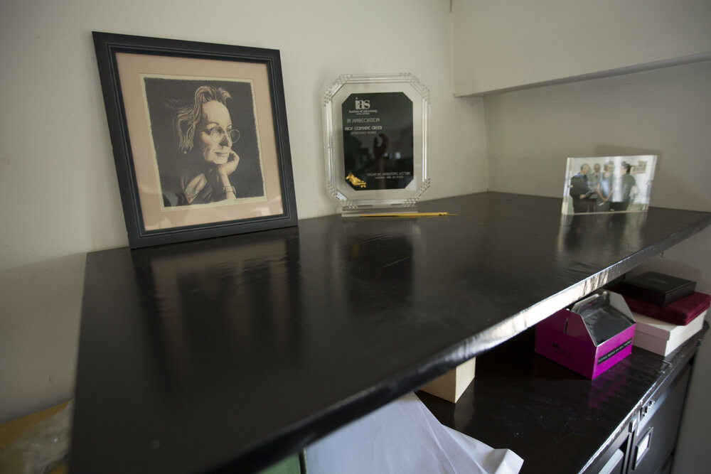 [Photograph and award, Office]