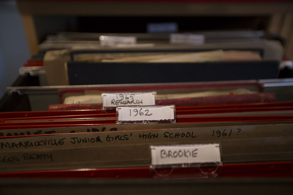 [Filing cabinet drawer, Office]