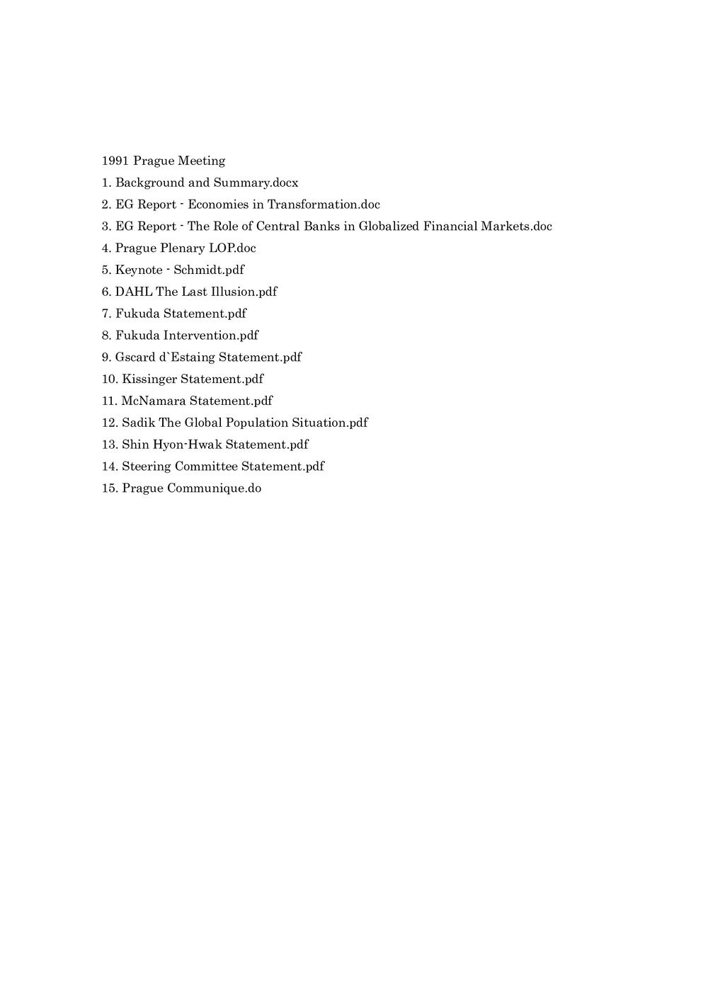 1991 Prague Meeting [index]