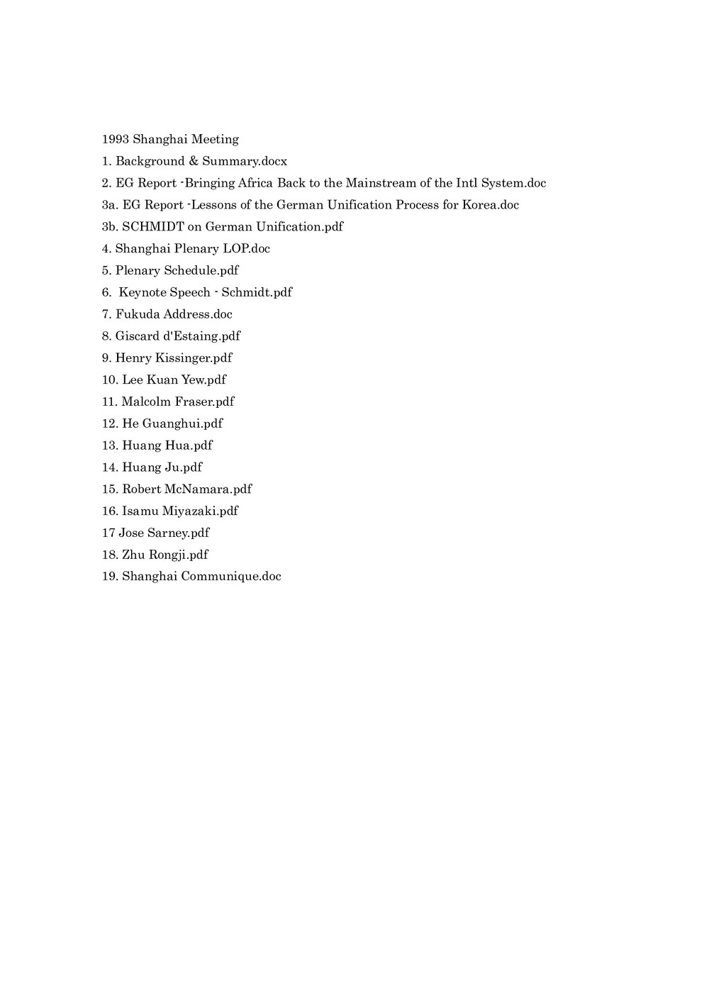 1993 Shanghai Meeting [index]