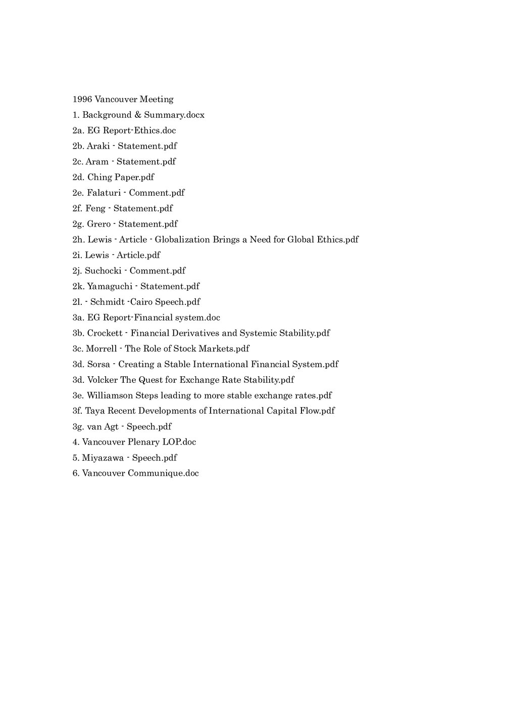 1996 Vancouver Meeting [index]