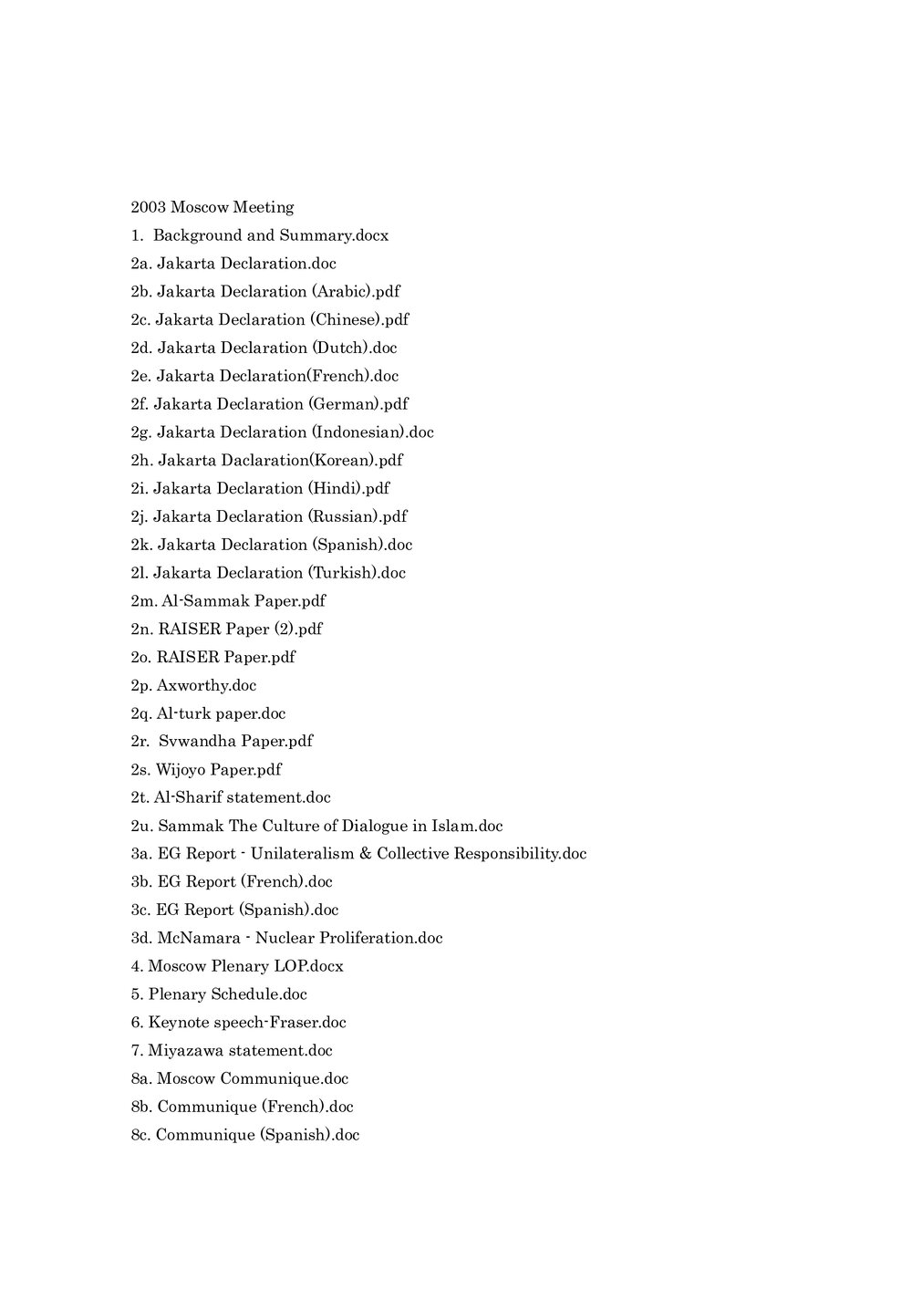 2003 Moscow Meeting [index]