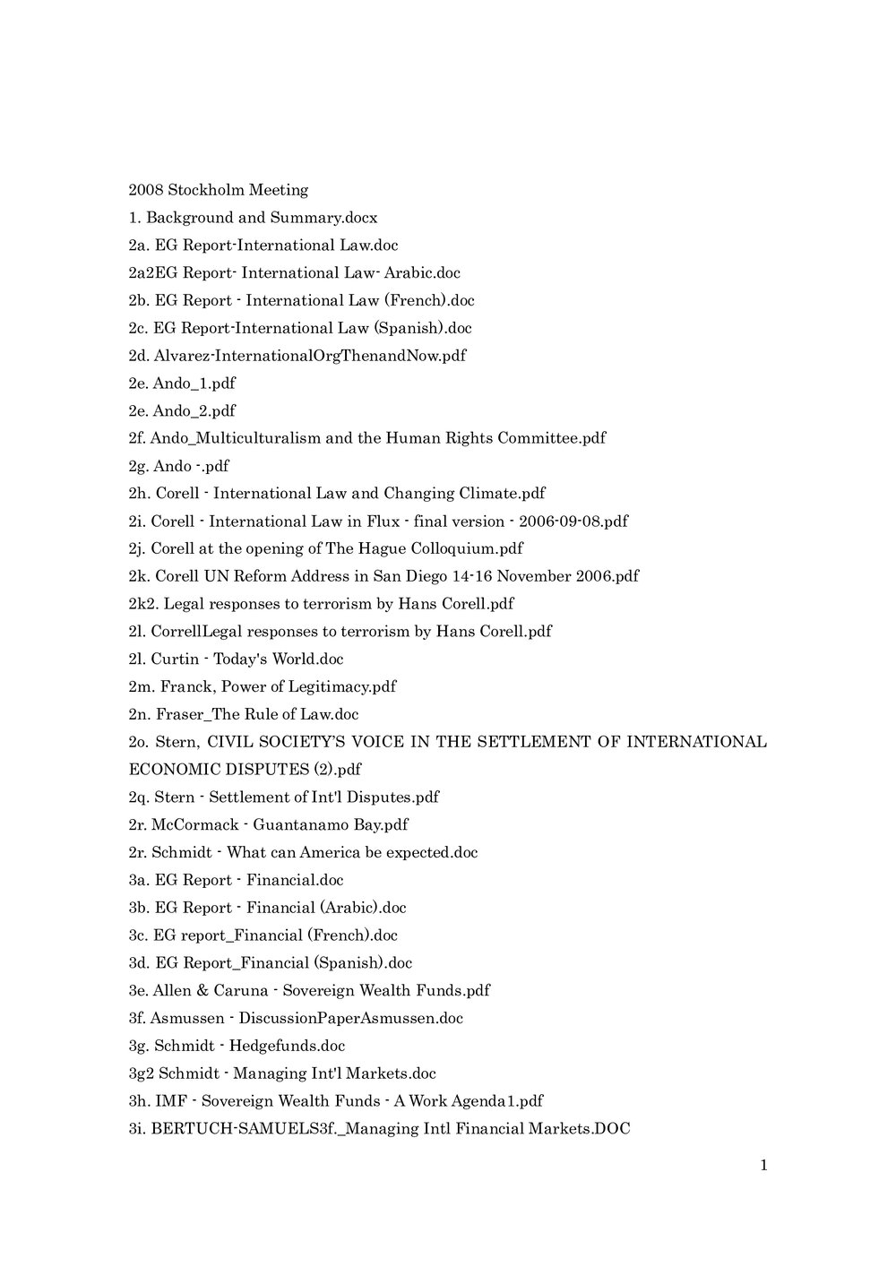 2008 Stockholm Meeting [index]