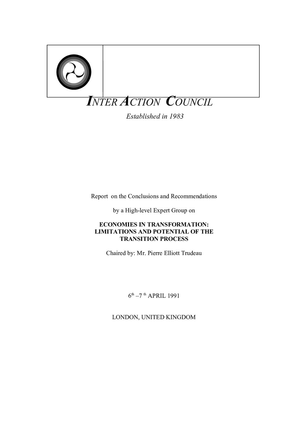 2. EG [expert group] Report - Economies in Transformation