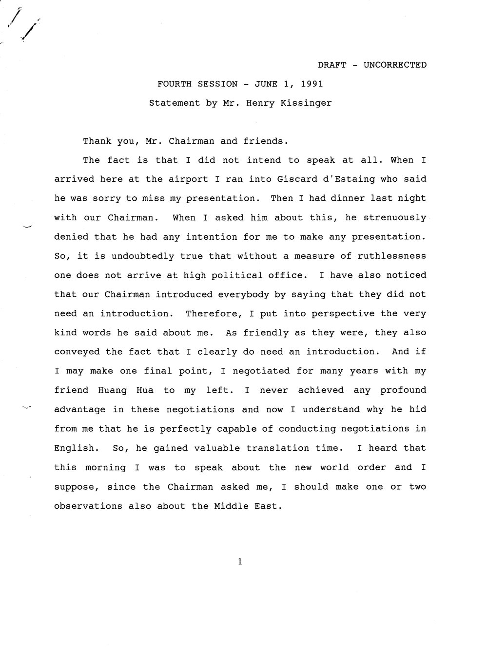 10.Kissinger Statement