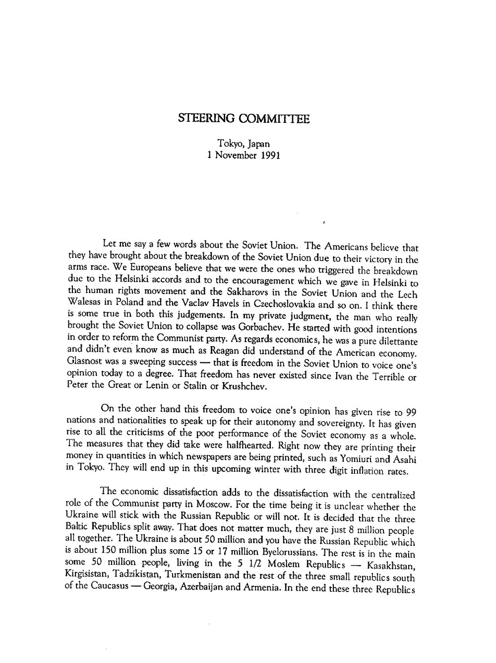 14.Steering Committee Statement