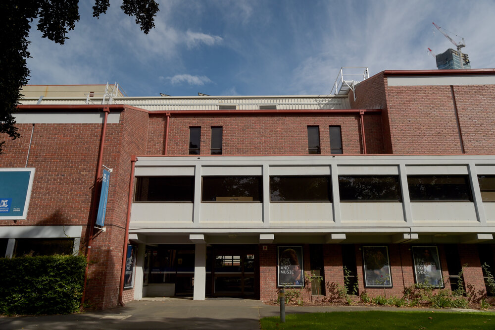 Southbank Campus during COVID lockdown - Music Building St Kida Rd entrance