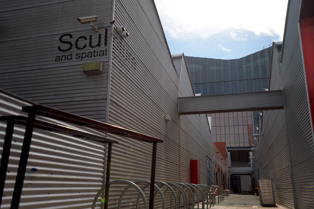 Southbank Campus during COVID lockdown - Painters Walkway Sculpture and Spatial Practice Building