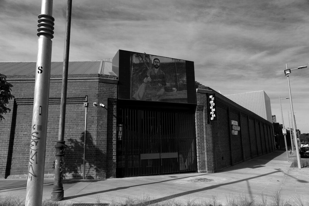 Southbank Campus during COVID lockdown - Buxton Contemporary on corner of Dodds St and Southbank Blvd closed during stage 3 and 4 restrictionse - Monochrome