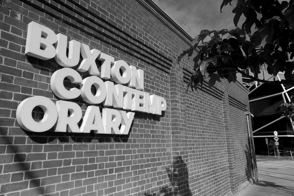 Southbank Campus during COVID lockdown - Buxton Contemporary on corner of Dodds St and Southbank Blvd closed during stage 3 and 4 restrictionse - Monochrome