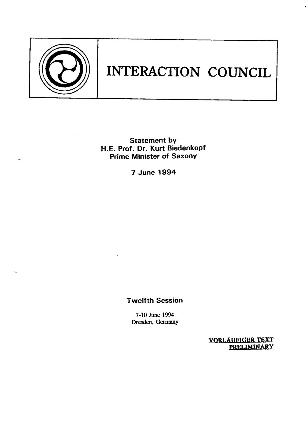 7. Biedenkopf Statement