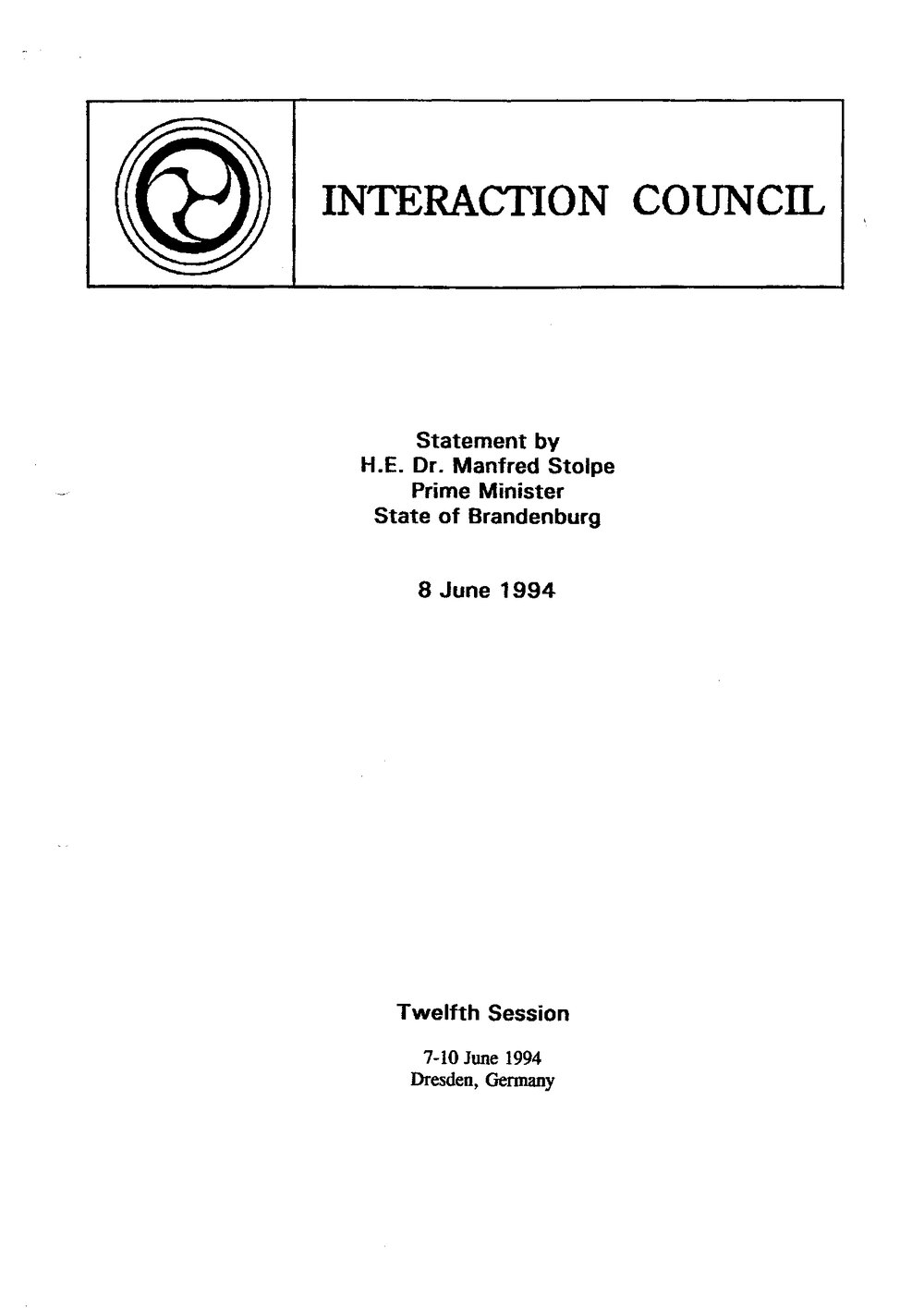 17. Stolpe Statement