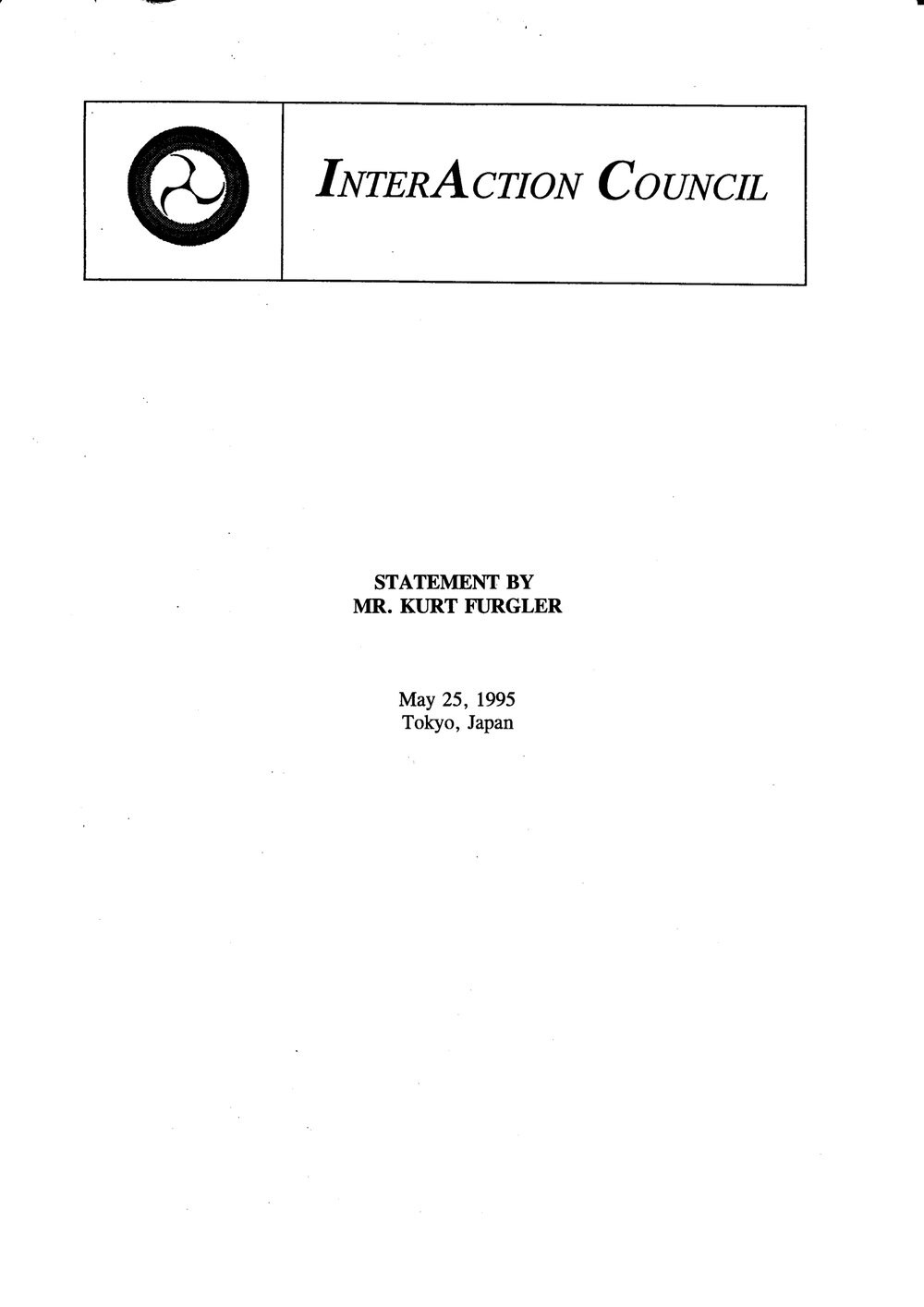 7b. Kurt Furgler - Statement