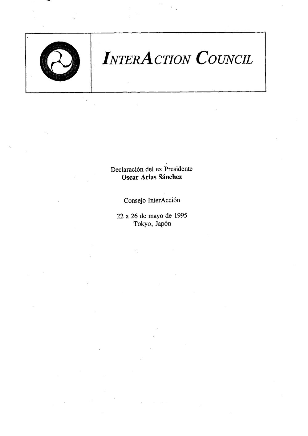 8b.  Oscar Arias - Declaration