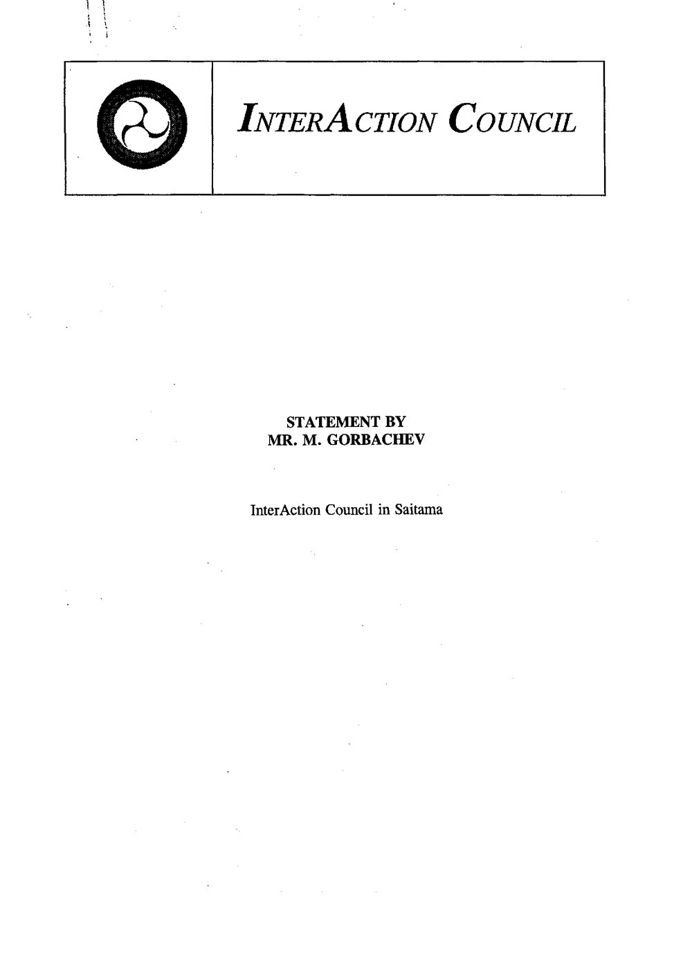 8f.  Gorbachev - Statement
