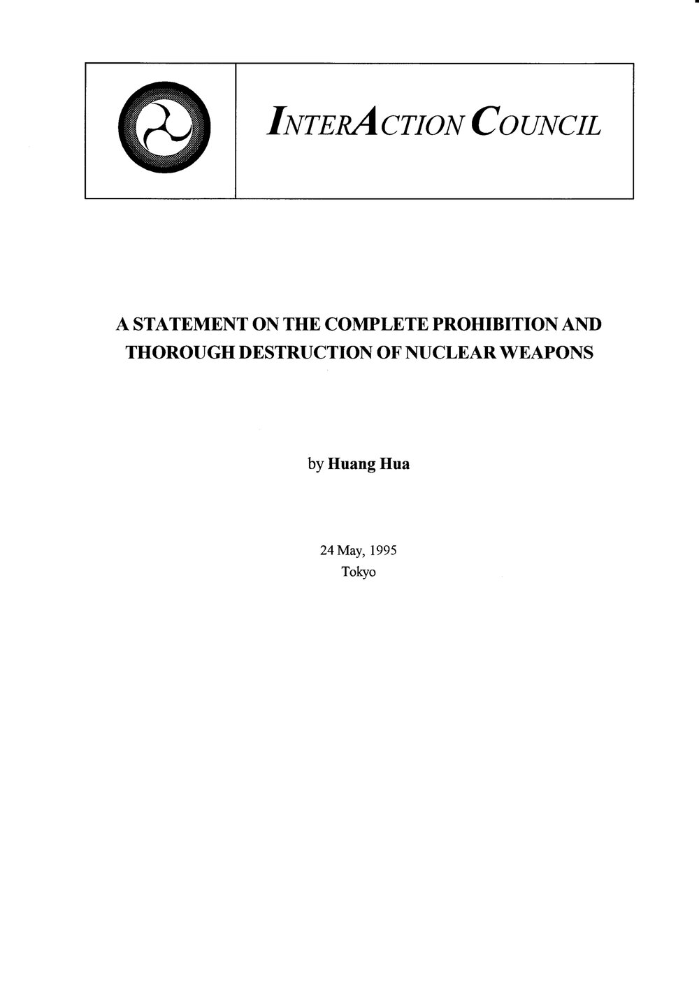 10. Huang Hua - Statement