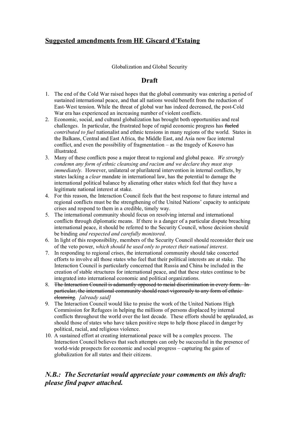 6c. Giscard d'Estaing -Globalization