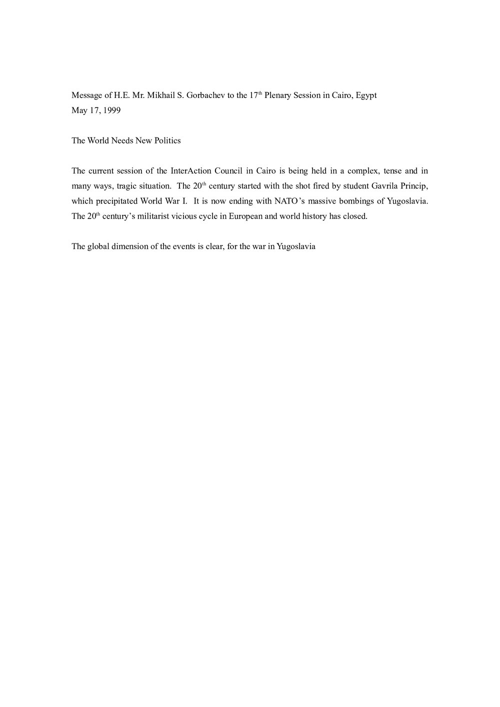 6d. Gorbachev Message