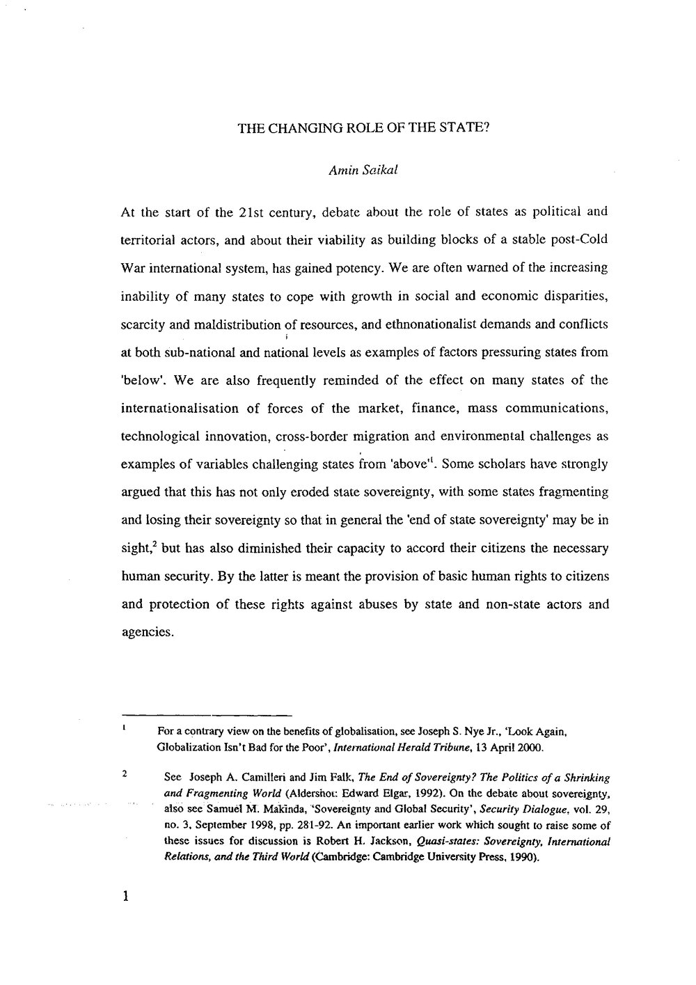 3g. SAIKAL - Changing Role of the State