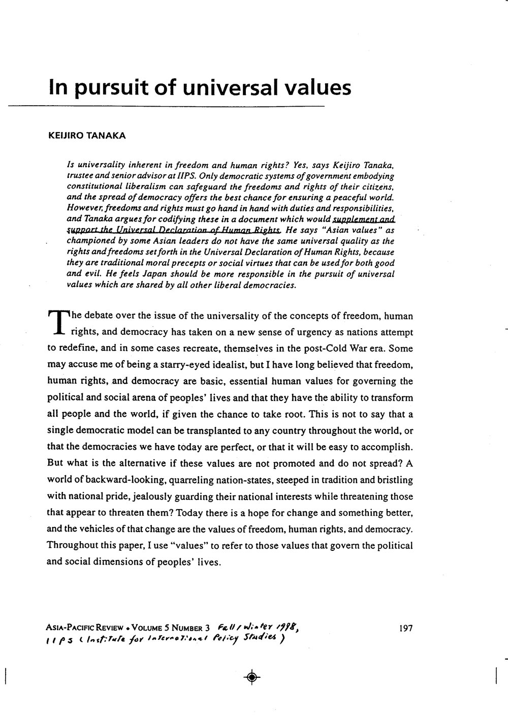 3j. TANAKA - Universal Values (1)