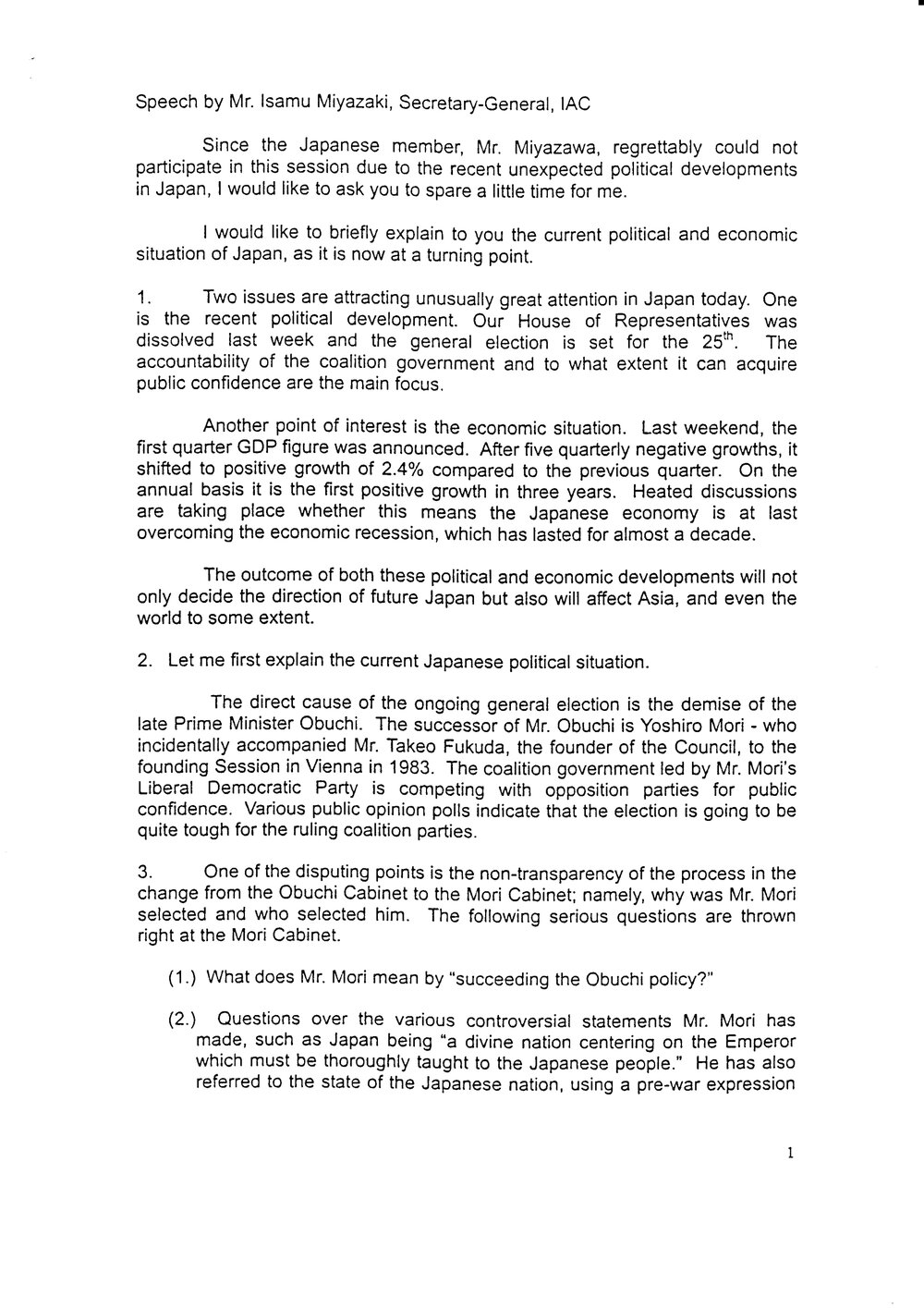 9. MIYAZAKI - Statement