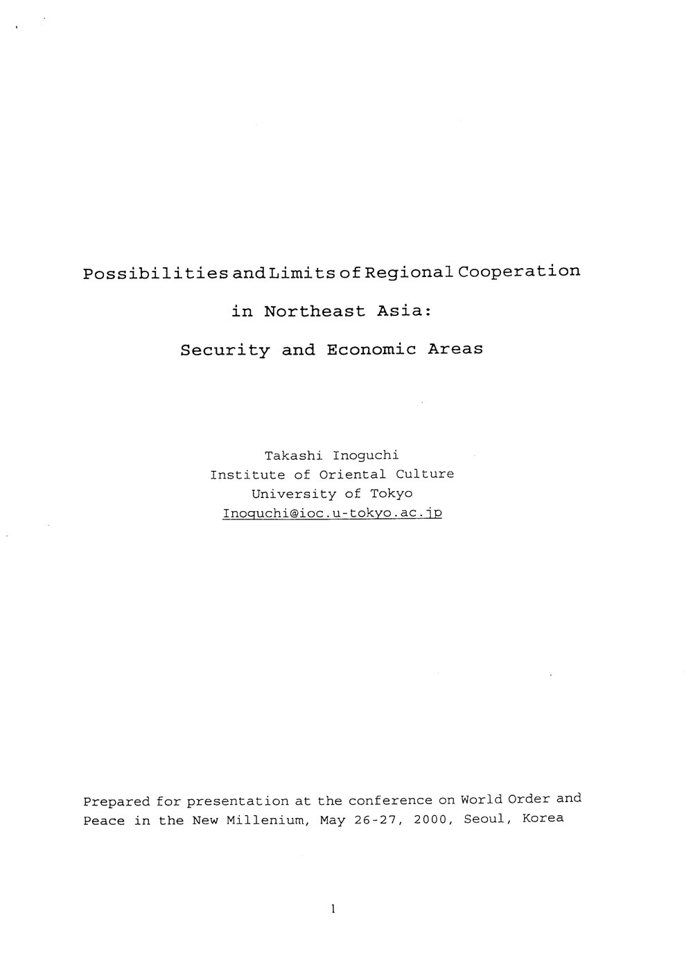 2m. INOGUCHI - Regional cooperation in Northeast Asia