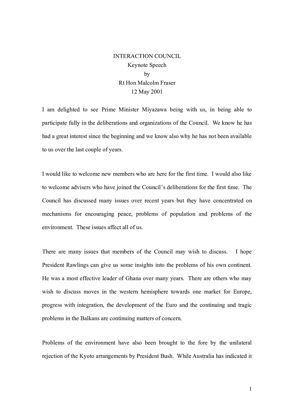 6. Keynote speech - Fraser