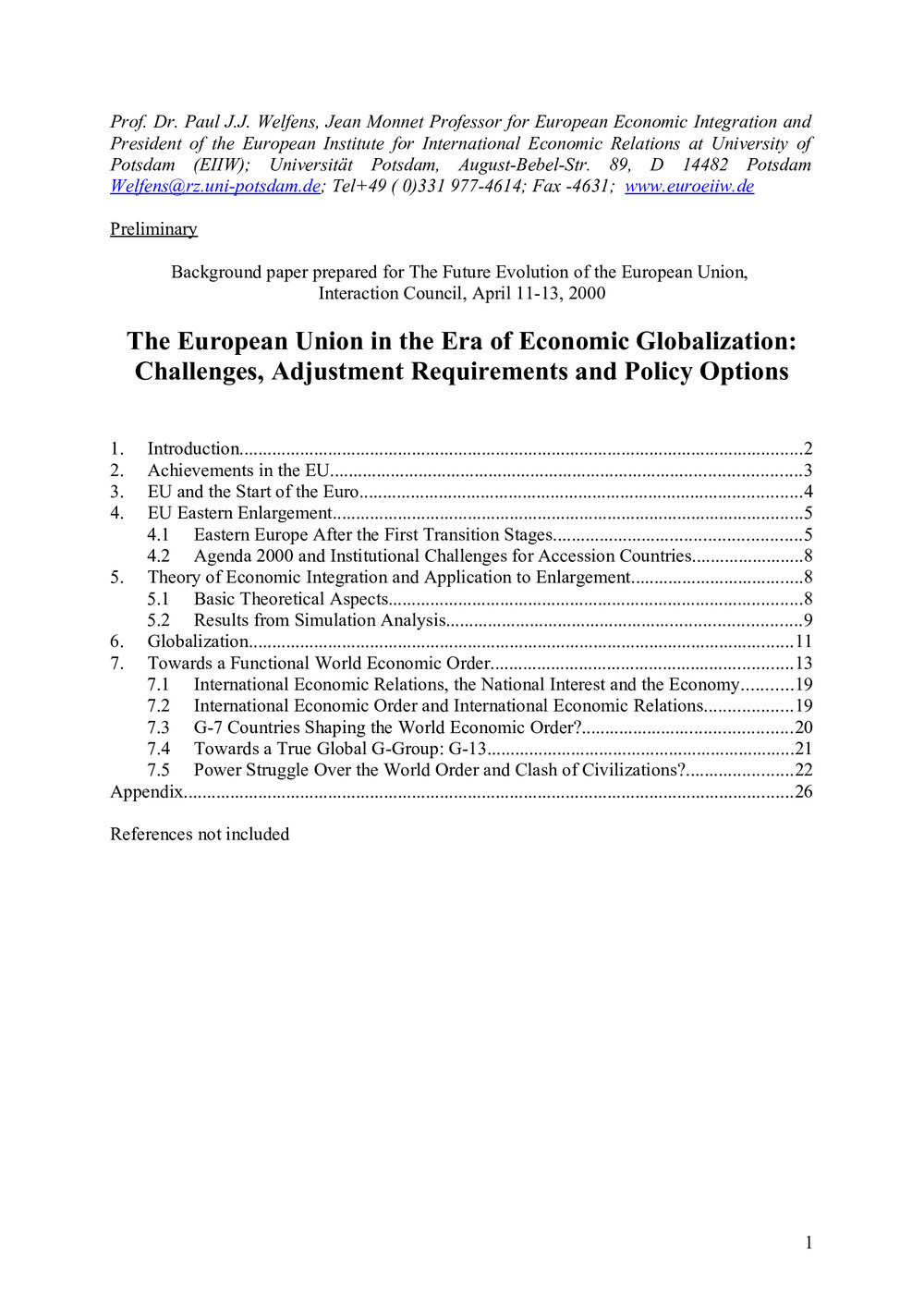 2l. Welfens - EU in Globalization Era