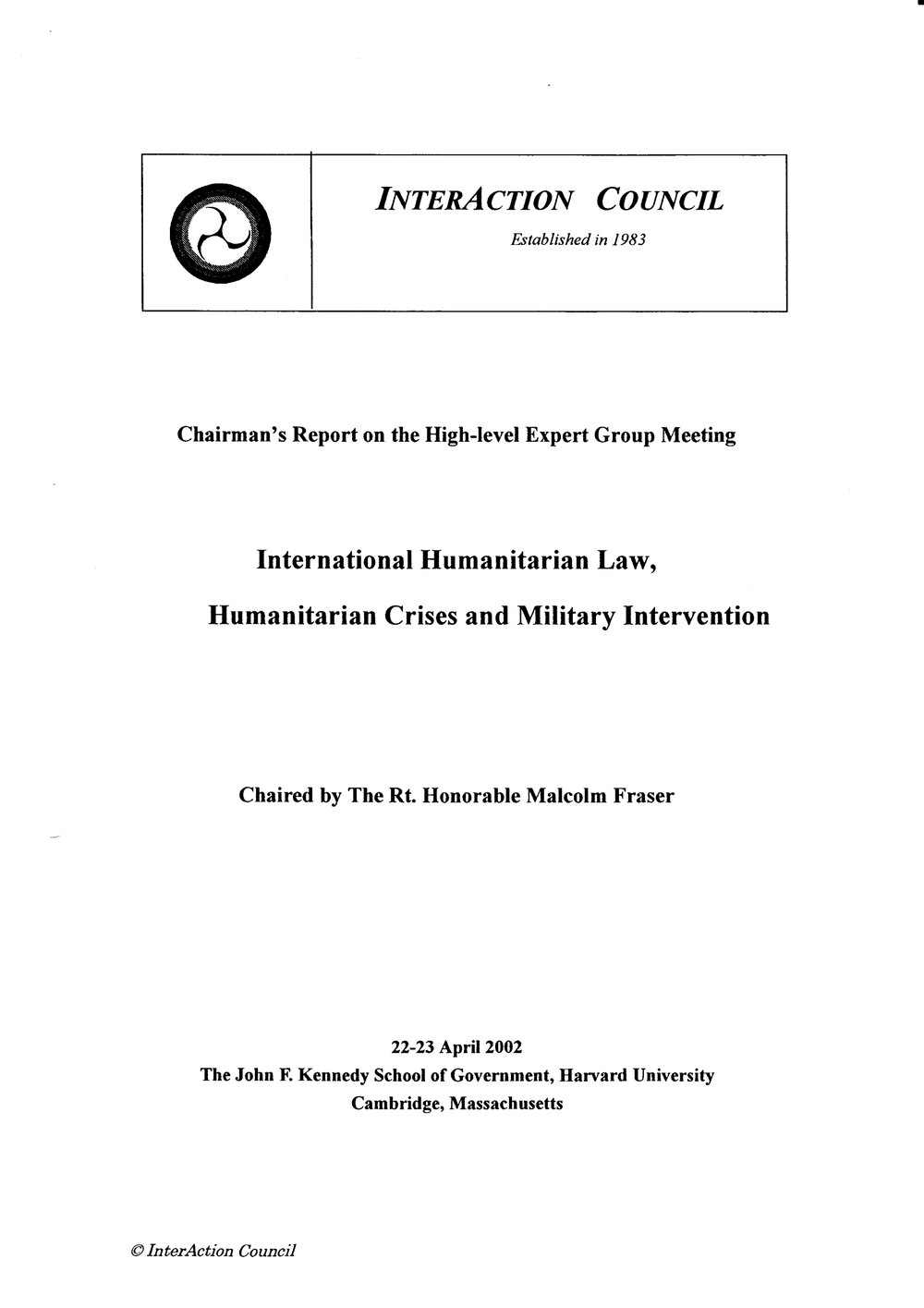 3a. EG [expert group] Report-International Humanitarian Law