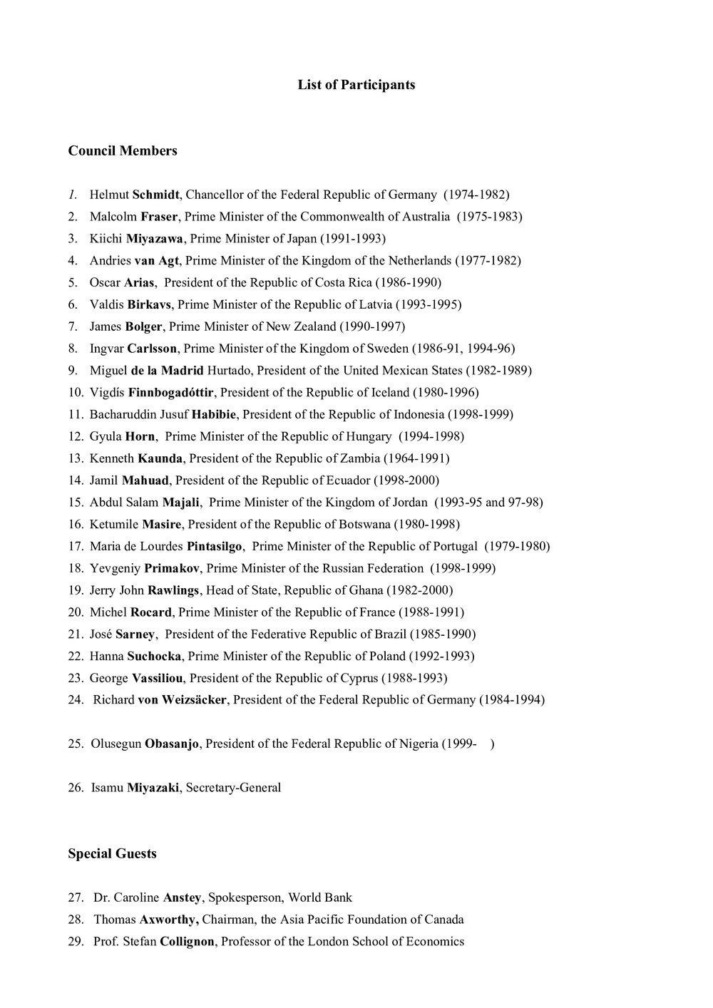 4. Moscow Plenary LOP [list of participants]