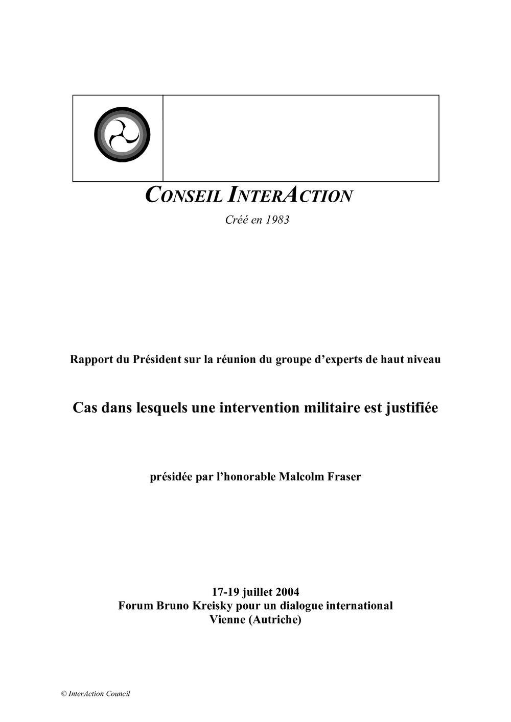 3b. EG [expert group] Report - Military Intervention (French)